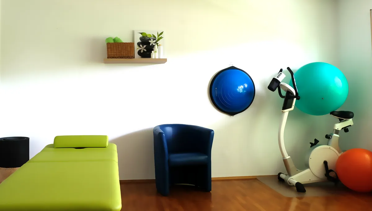 Trainingsraum mit Ergometer und Übungsgeräten in der Physiotherapie Rado Koblenz