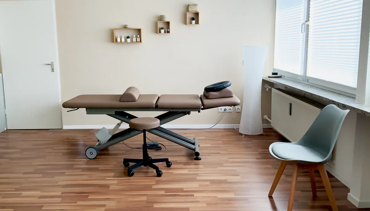 Behandlungsraum mit Therapieliege in der Physiotherapie Rado Koblenz